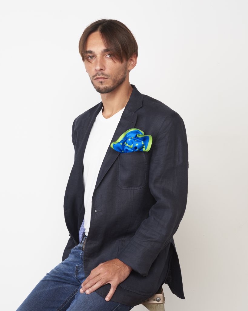 28897 Bandana POIS 49x49cm Twill de Soie Foulards homme été | Malfroy