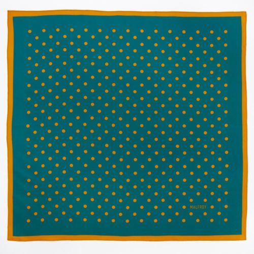 Petit carré en twill de soie imprimée Pois 49x49 cm - Vert