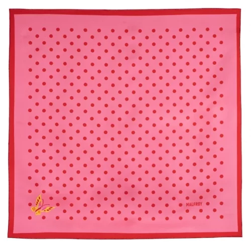 28897-CARRE-49x49cm-TWILL-100-SOIE-POIS-COL-13-ROSE-ROUGE