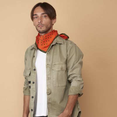 30371 Bandana POIS 67x67 cm Twill de Soie Foulards homme été | Malfroy