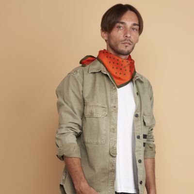 30371 Bandana POIS 67x67 cm Twill de Soie Foulards homme été | Malfroy