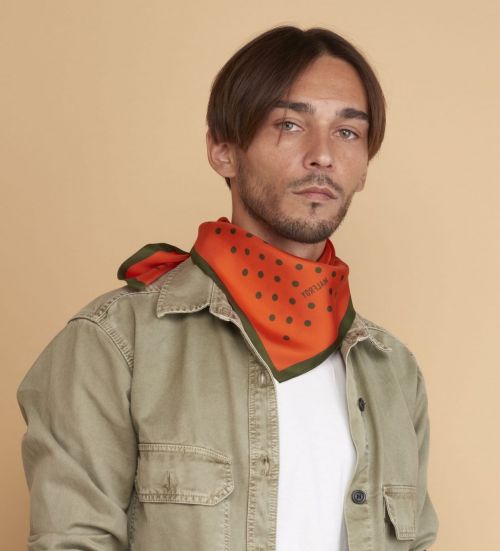 Bandana POIS 67x67 cm Twill de Soie Foulards homme été | Malfroy