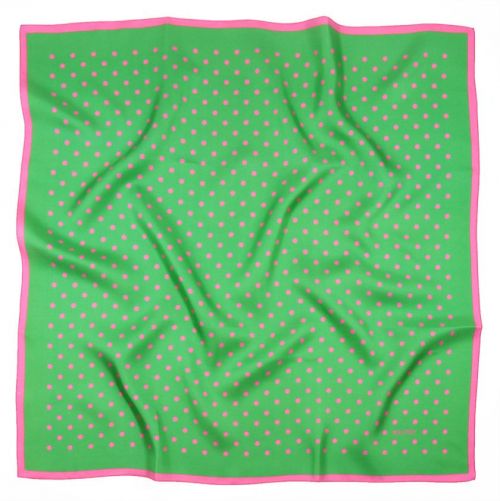 Carré de soie 67, Twill de soie imprimé Pois – Vert