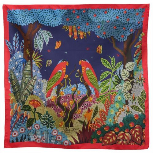 Petit-Carre-Twill-de-soie-Lori-des-Dames-67x67cm-col-1-Rouge-Marine