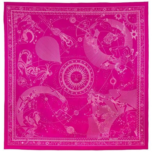 Carré de soie 67, twill de soie Zodiaque – Fuchsia