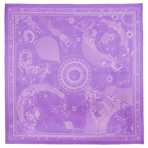 Petit-carre-en-soie-en-twill-de-soie-Zodiaque-67x67cm-100-soie-col-5-Lila