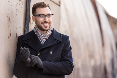 Écharpe homme à carreaux, en laine, chic, gris et jaune